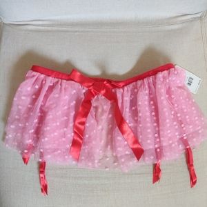 Betsy Johnson pink and red ruffle garter belt from Victoria's Secret